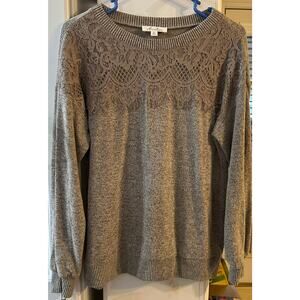 Anneliesa Women's Lace Detailed Sweater Shirt Soft Fabric‎ Size Medium